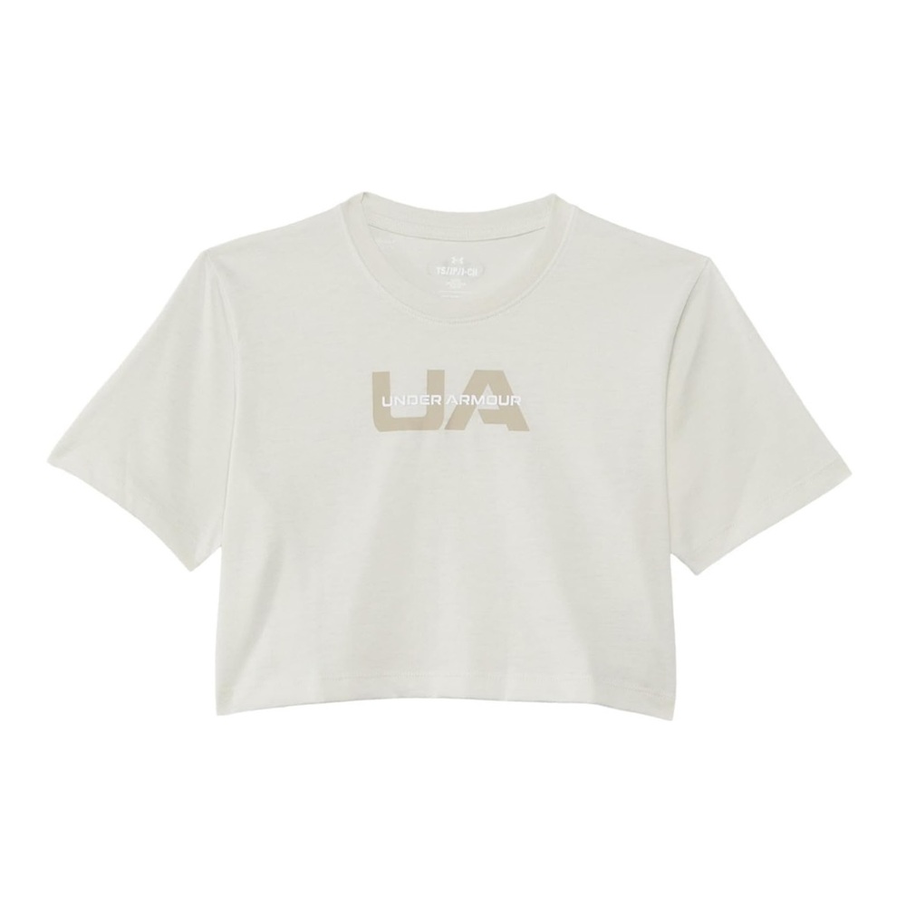 Under Armour Girls' Branded Boxy Short Sleeve Crop (Big Kid)